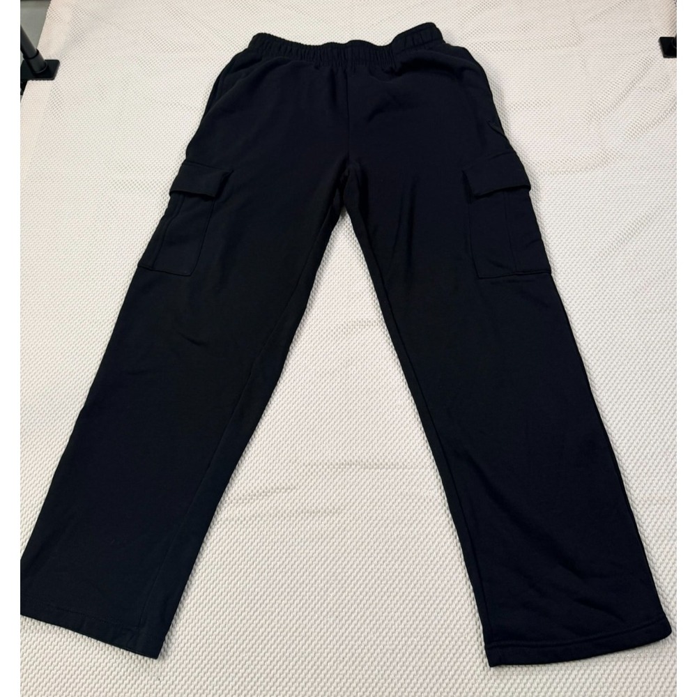 Playboy Cargo Pants Men Size L Black Fleece Sweatpants Multi Pocket Joggers